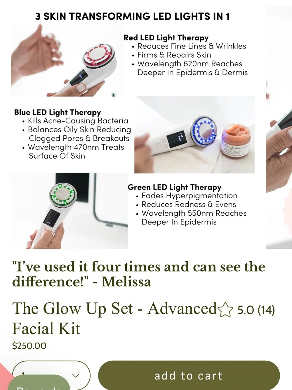 Facial LED & Microcurrent Device with White Finish -